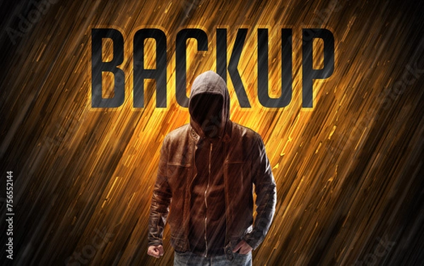 Fototapeta Mysterious man with security concept