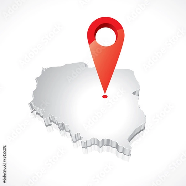 Obraz Mapa Polski 3D