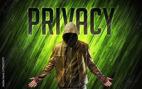 Fototapeta Mysterious man with security concept