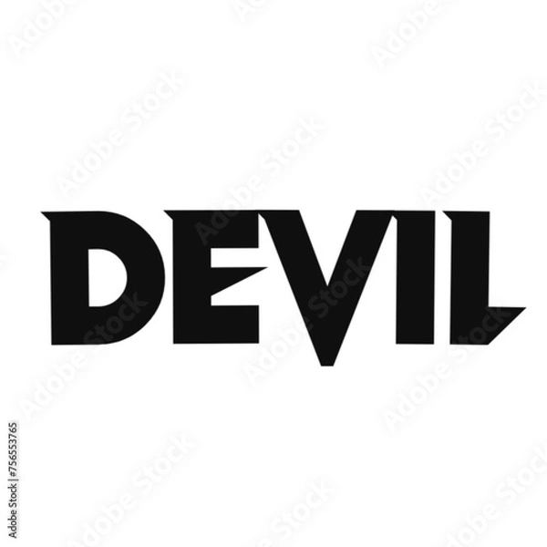 Fototapeta Devil text on white background