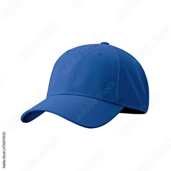 Fototapeta blue baseball cap mockup side view, PNG file of isolated cutout object with on transparent background.