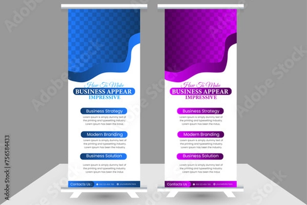 Fototapeta rollup banner design template...