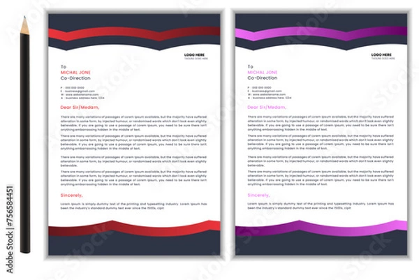 Obraz letterhead design template...