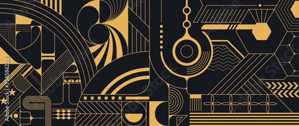 Obraz Luxury golden geometric background