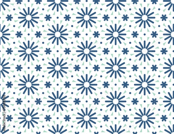 Fototapeta Beautiful snowflake seamless pattern. Winter themed digital pattern. Holiday gift wrapping digital paper.