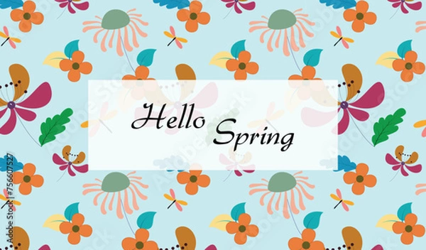 Obraz Spring-themed floral pattern design