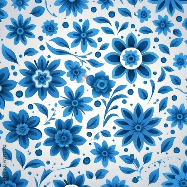 Fototapeta  All Over Flower Digital Printed pattern Digital textile design hand draw motifs beautiful    flowers
