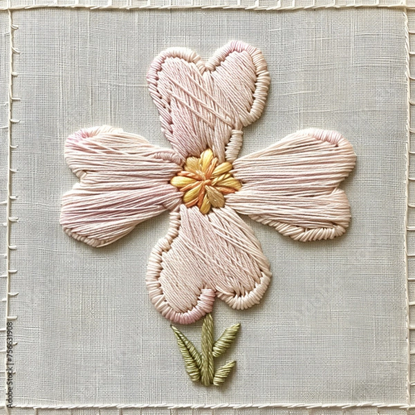 Obraz A flower sewn backdrop,generative ai