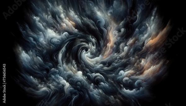 Fototapeta Swirling Vortex of Clouds and Light in Dramatic Painting