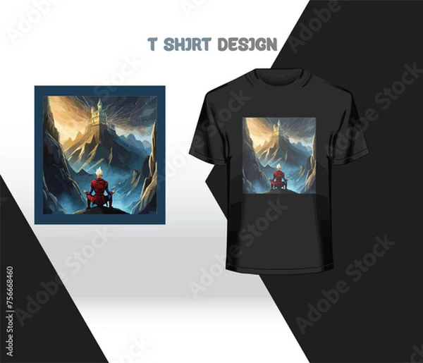 Obraz vector mountain t-shirt design.