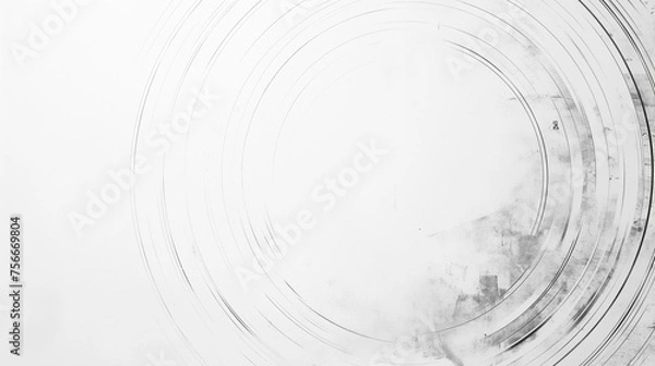 Fototapeta White abstract background with white circle vintage grunge texture design, featuring white and grey circle