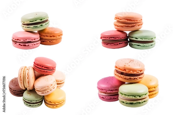 Obraz colorful macaroons isolated on white
