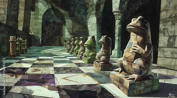 Obraz buddha statue in temple si sanphet