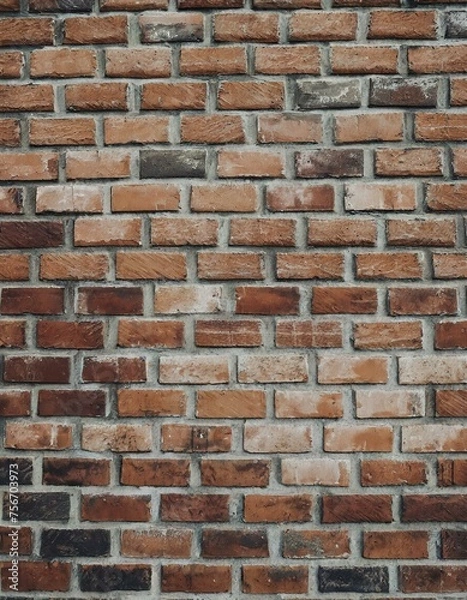Obraz  brick wall featuring a symmetrical checkered pattern using rectangle bricks as the building material