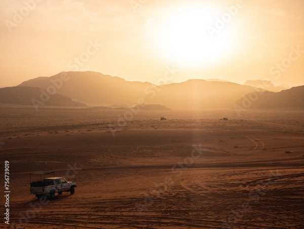 Fototapeta A view of the Wadi Rum desert in Jordan.