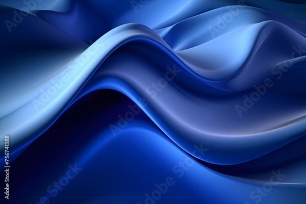 Fototapeta Modern bluck metal backdrop with waves, abstract dark metallic background