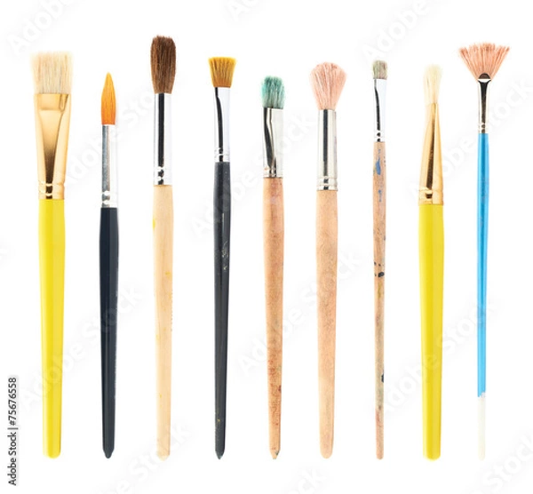 Fototapeta Set of multiple drawing brushes isolated