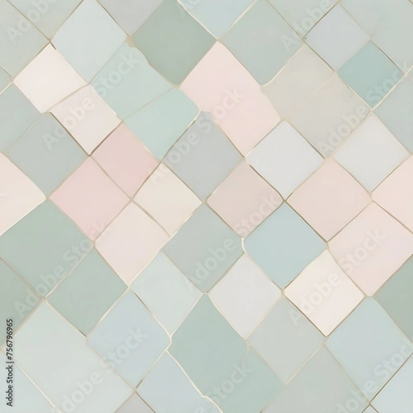 Obraz a geometric pastel tiles seamless pattern, generative ai