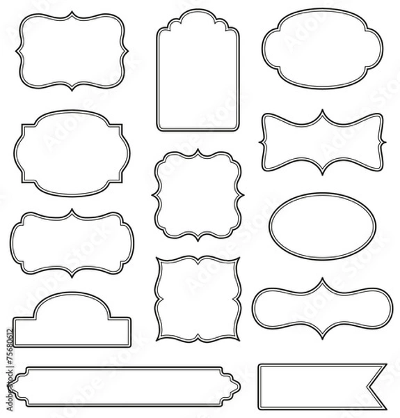 Fototapeta Set of simple decorative frames