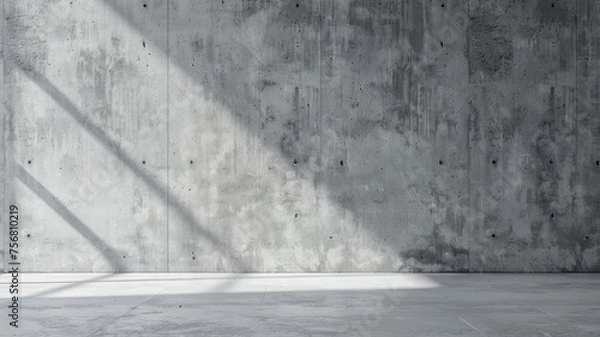 Fototapeta Concrete empty wall background with sun rays