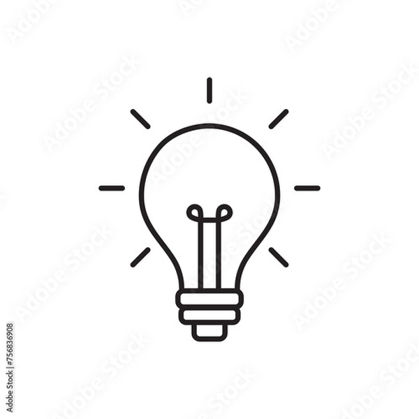 Obraz idea vector flat liner illustration on white background..eps