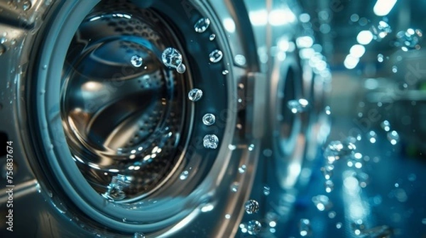 Fototapeta View of wrinkle release and brightening agents at work in a high-efficiency, eco-friendly laundry process