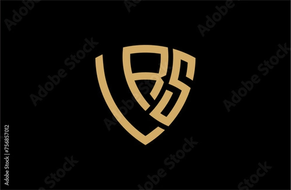 Obraz LRS creative letter shield logo design vector icon illustration