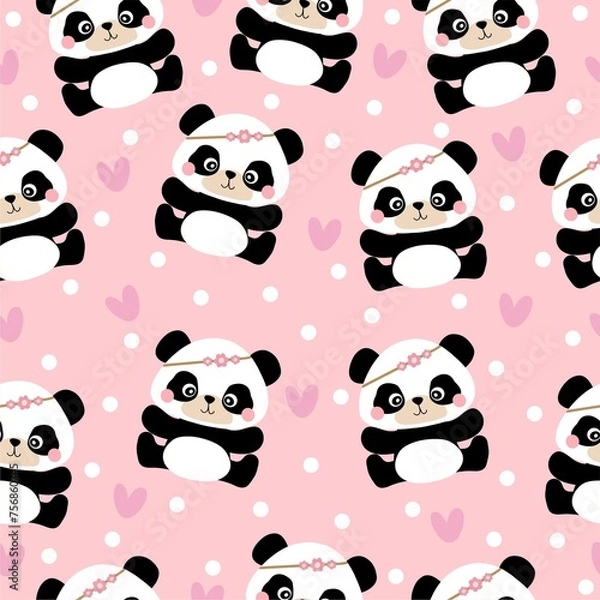Obraz seamless pattern with panda