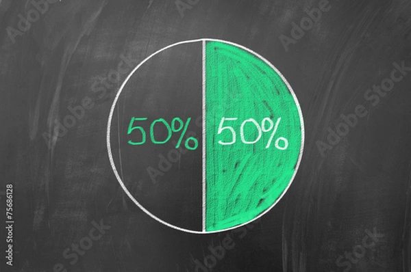 Obraz Fifty fifty pie chart