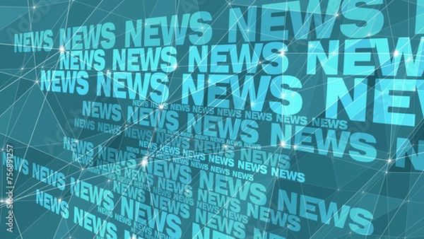 Fototapeta News layout breaking story current affairs global coverage news text, headline news, connected lines