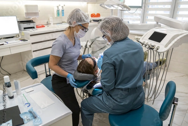 Fototapeta Patient in the dentist's office
