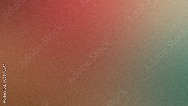 Fototapeta Crimson, Beige, Teal Gradient background, Noise Texture. backdrop for header, banner, and Poster Design. Vibrant Grunge Grainy Background.