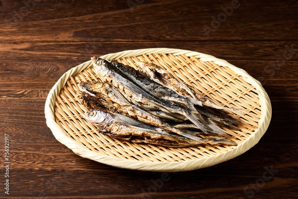 Obraz 長崎産の焼きあご出汁、日本の伝統的な出汁で和食に使われます