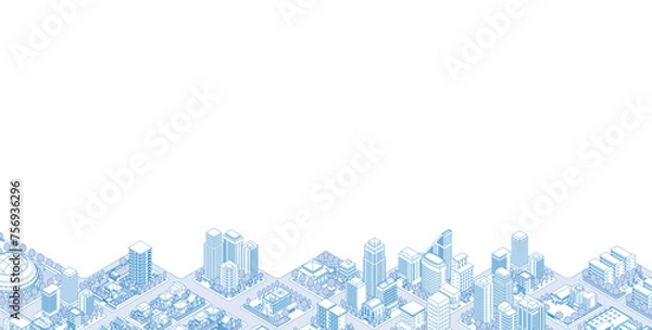 Obraz 街並みの立体図. 都市の景観. 