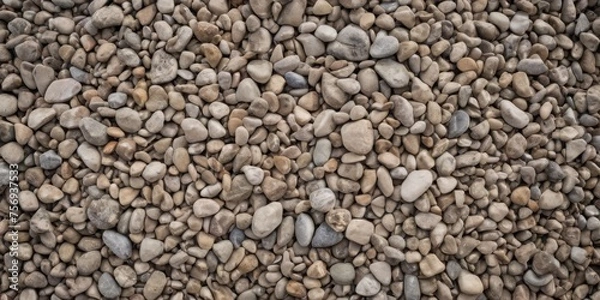 Fototapeta Gray rock texture pattern gravel full frame stone background