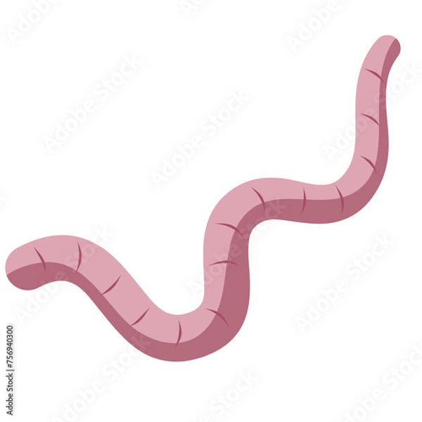 Fototapeta Eartworm Flat Doodle Illustration 