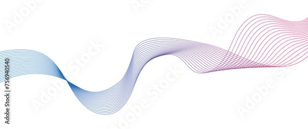 Obraz abstract wavy lines background element. Suitable for AI, tech, network, science, digital technology themes