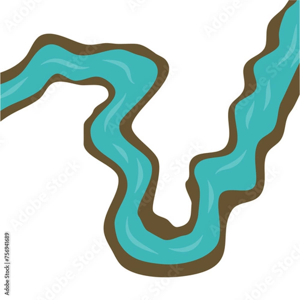 Obraz View of the flowing river vector