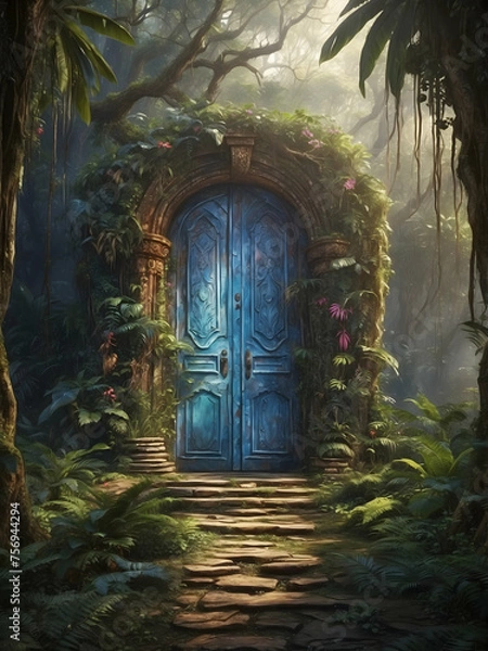 Obraz Ancient Door In Jungle
