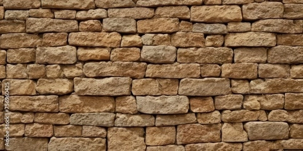 Obraz seamless ashlar old stone wall texture background