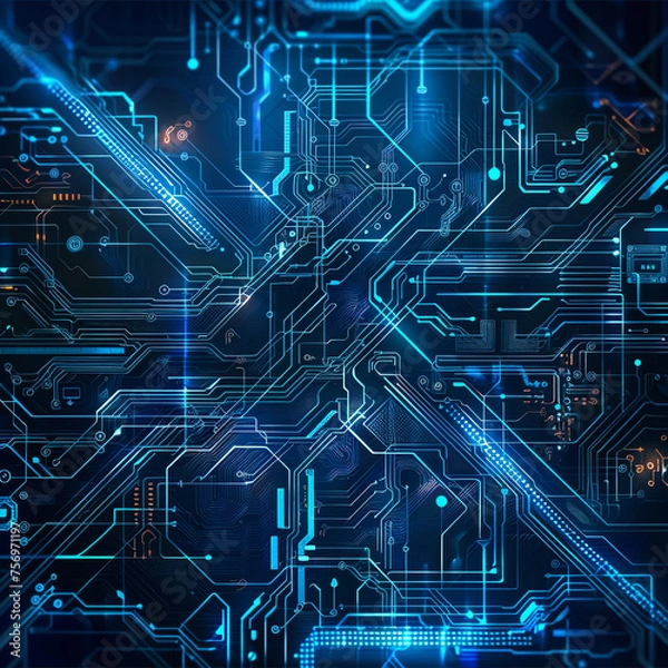 Fototapeta Abstract technology background with circuit