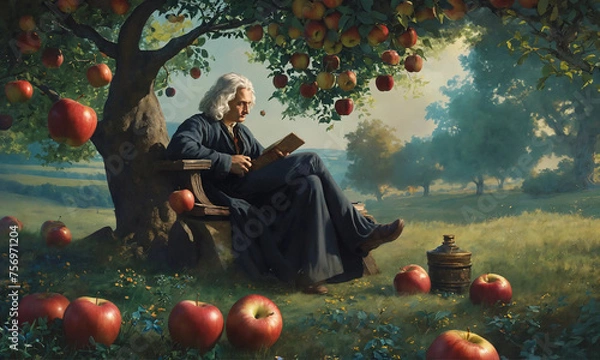 Obraz Isaac Newton under the tree 33