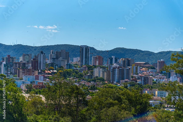 Fototapeta View of the city of Santa Maria, RS, Brazil