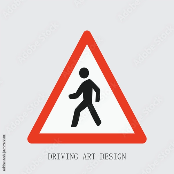 Obraz pedestrian crossing sign isolated