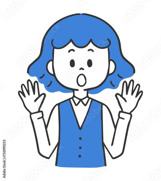 Fototapeta 驚く　制服の女性