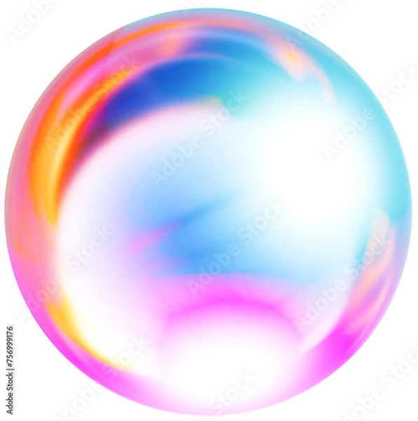 Fototapeta Holographic geometric shape object. Realistic geometry element for design.