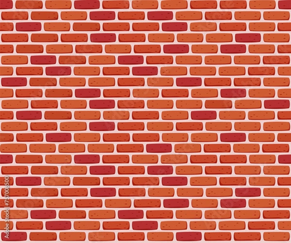 Fototapeta Brick wall seamless pattern vector 