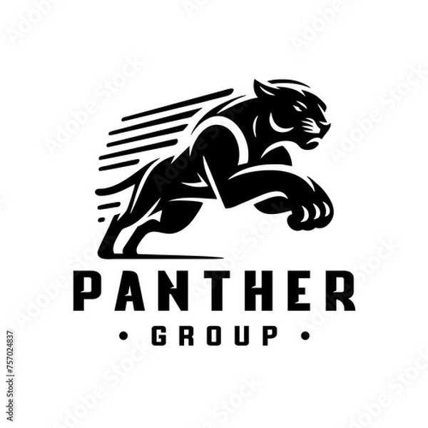 Obraz Black phanter logo design stock vector. Phanter logo vector