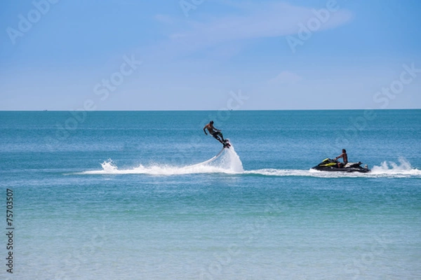 Obraz man exibition on flyboard