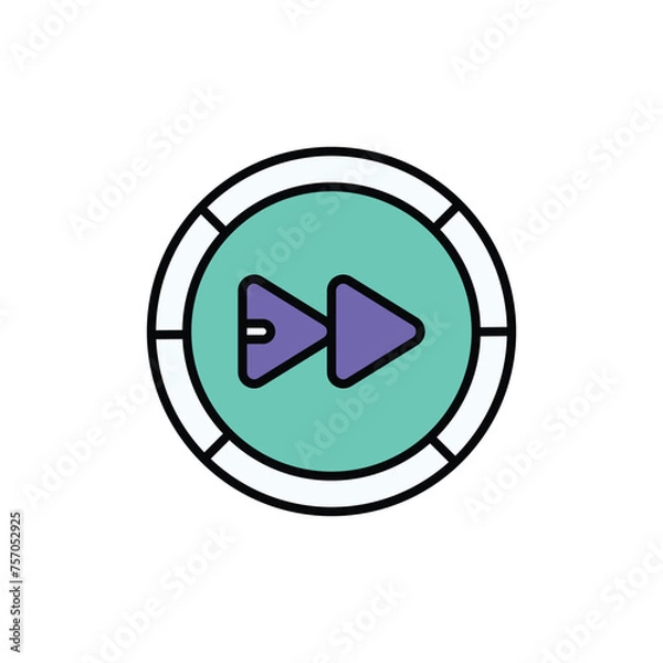 Fototapeta Next icon design with white background stock illustration